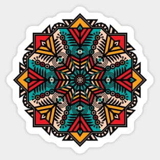 Vibrant Snowflake Mandala Sticker